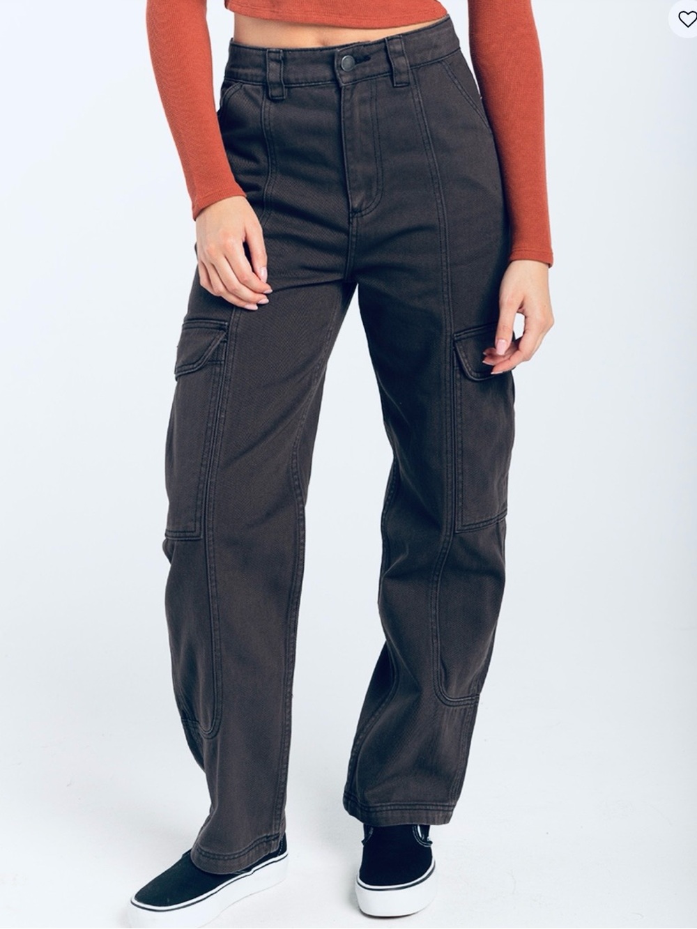 Billabong Like New Wall to Wall Denim Cargo Pants in Off Black Size 25
